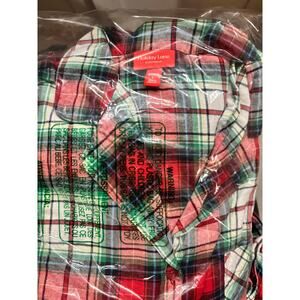 Holiday Lane Women’s Christmas Plaid Pajama Set – Size L– Red & Green